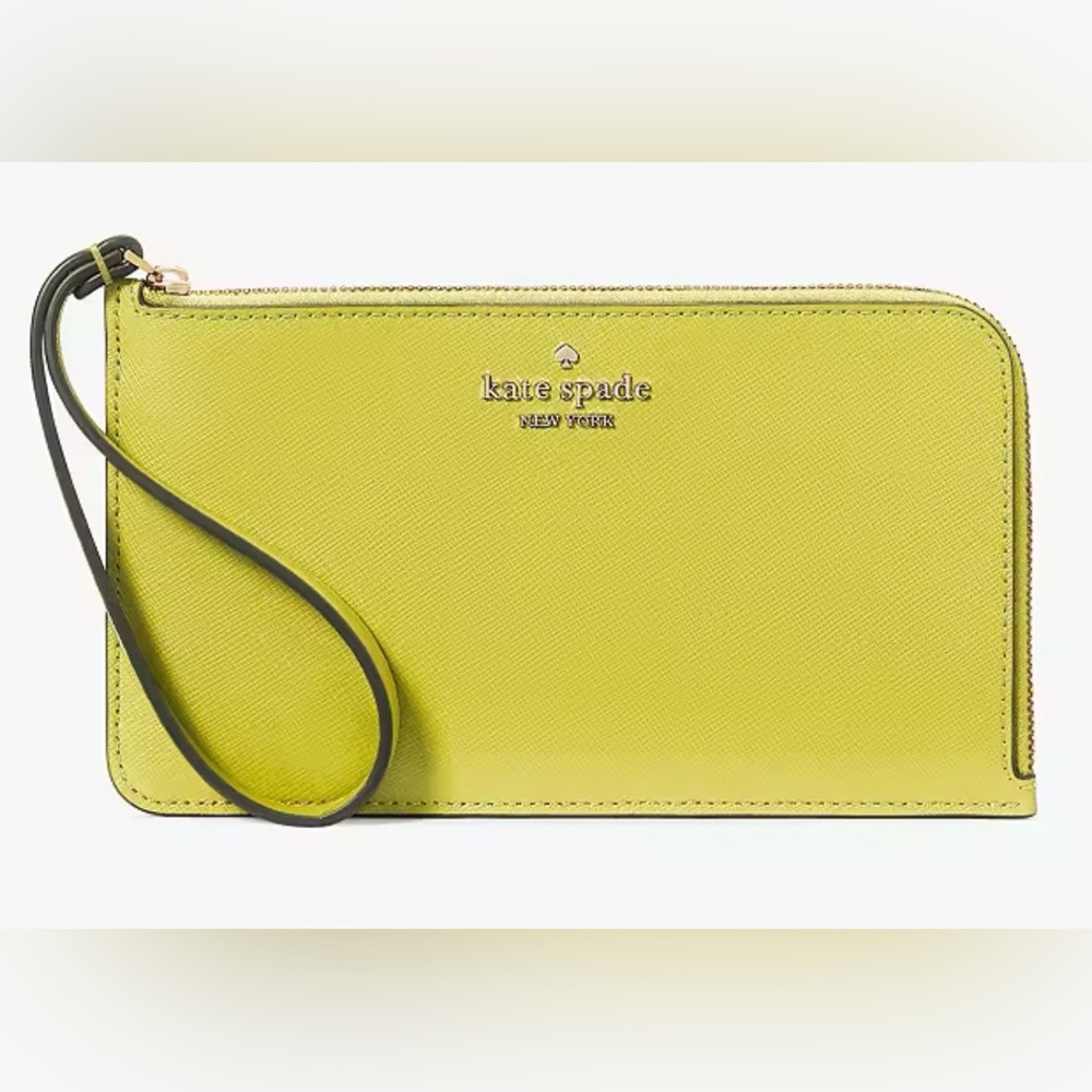 NWT KATE SPADE- Lucy Medium L-Zip Wristlet - Lime Slice